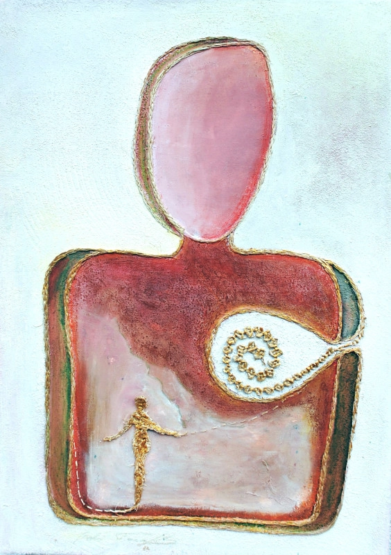 Bordó szinű portré