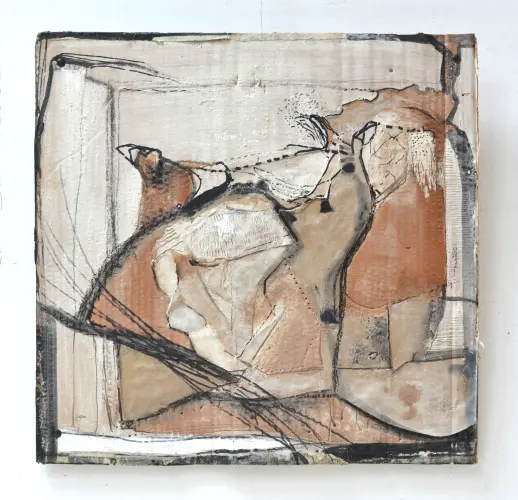 Küklopsz I., 42 x 43 cm, vegyes technika, 2023.