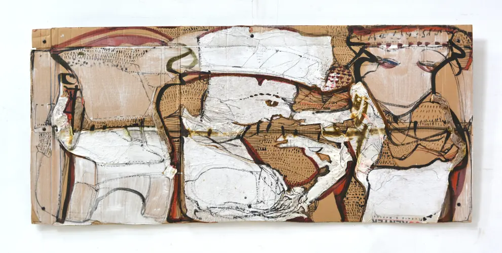 Purparlé I., 47 x 105 cm, vegyes technika, 2014.