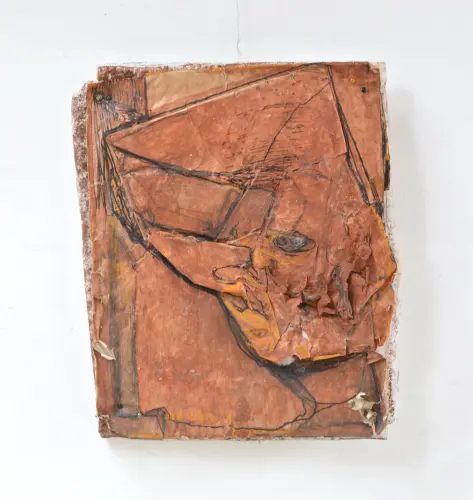 Fecseg a felszín III., 58 x 49 cm, vegyes technika, 2022.