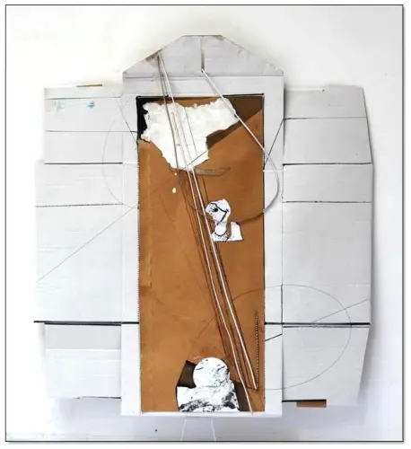 Befele I., 70 x 60 cm, vegyes technika, 2018.