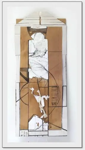 Befele II., 70 x 35 cm, vegyes technika, 2018.