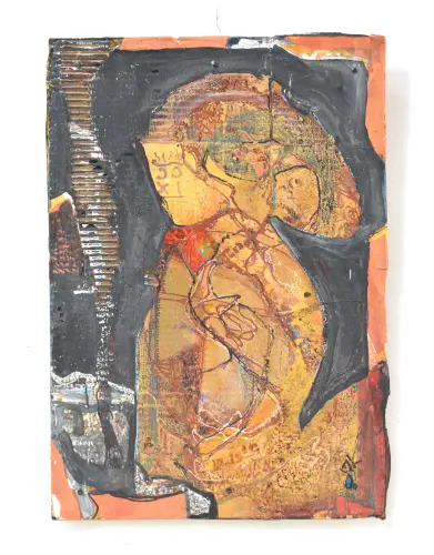 Csúnya lány I., 67 x 46 cm, vegyes technika, 2020.