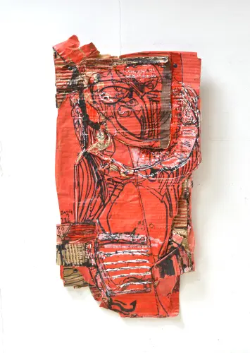 Ördög, 58 x 30 cm, vegyes technika, 2024.