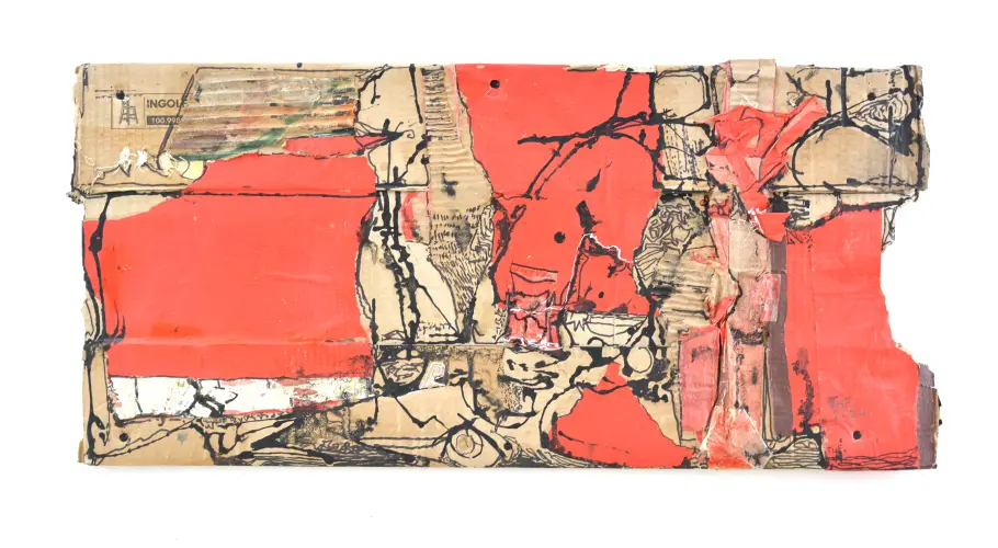 Csúnya lány piros környezetben I., 41 x 87 cm