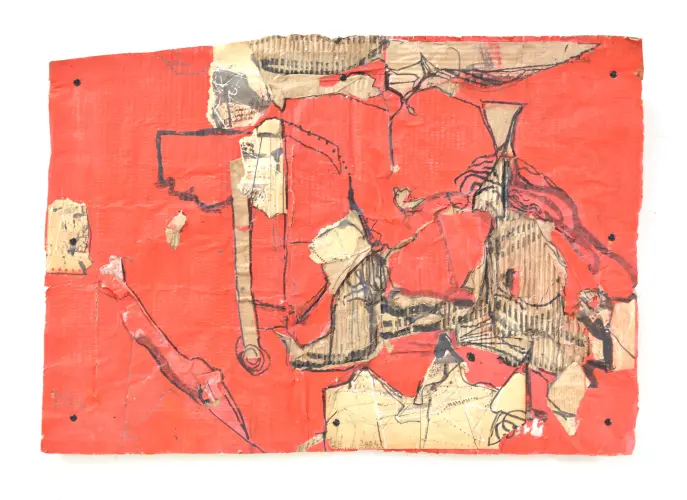 Csúnya lány piros környezetben II., 49 x 72 cm, 2024