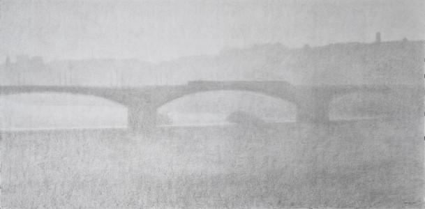 Margit híd ködben villamossal