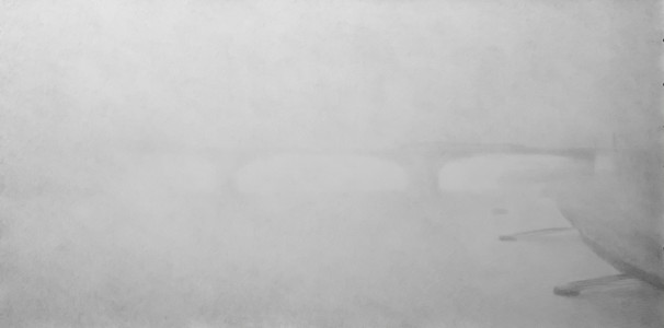 Távoli Margit híd , ködben