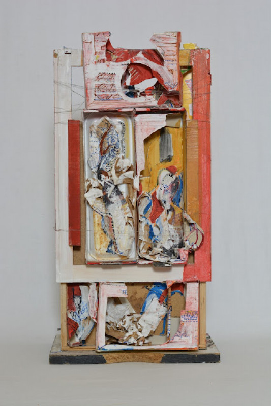 Nórák VIII., 2007-2008, (hátulnézet), íróasztalfiók, vegyes technika, 65 x 34 x 23  cm.